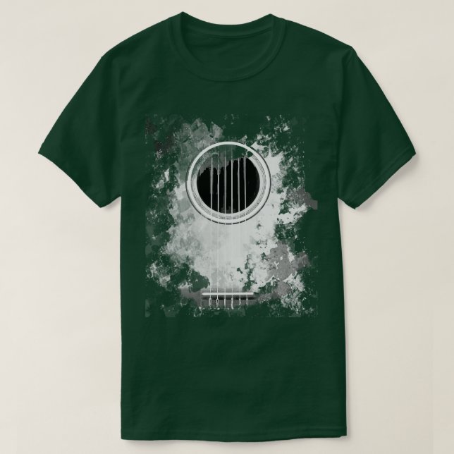 Acoustic Guitar Vintage Distressed Guitarists T-Shirt (Design Front)