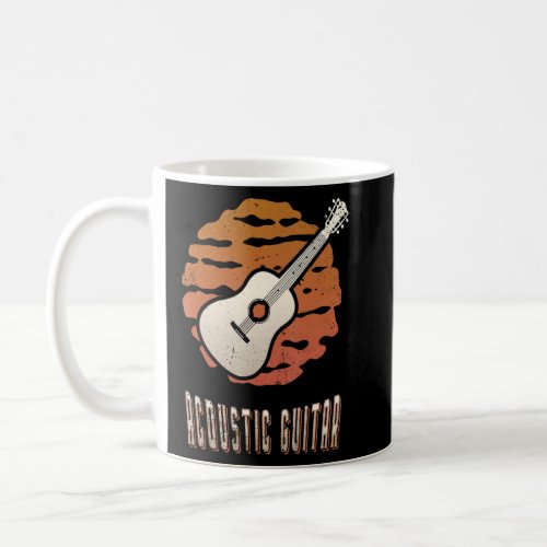 Acoustic Guitar Vintage Retro Classic Sunset Music Coffee Mug