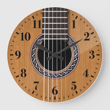 Acoustic Guitar Wall Clock by NiceTiming at Zazzle