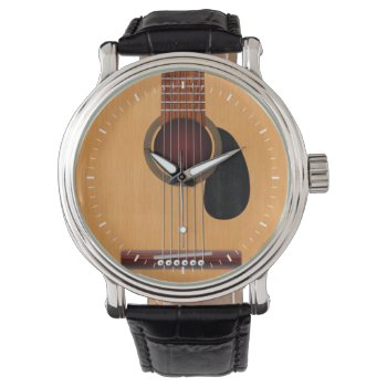Acoustic Guitar Watch by packratgraphics at Zazzle