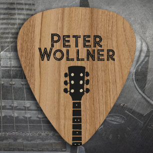 Acoustic Guitar Wood Rustic Grunge Name Pick