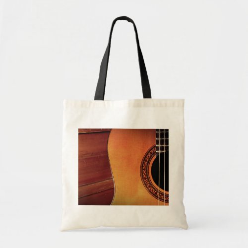 Acoustic Guitar wooden music instrument art Tote Bag