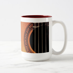 Acoustic Guitar wooden music instrument art Two-Tone Coffee Mug