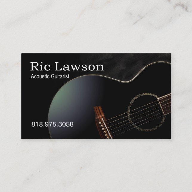 Acoustic Guitarist Musician - Music Business Card (Front)