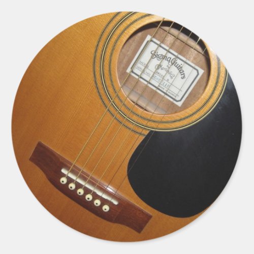 Acoustic Guitars Classic Round Sticker