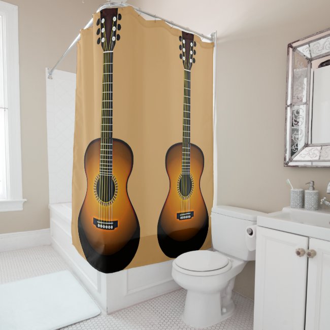 Acoustic Guitars Design Shower Curtain