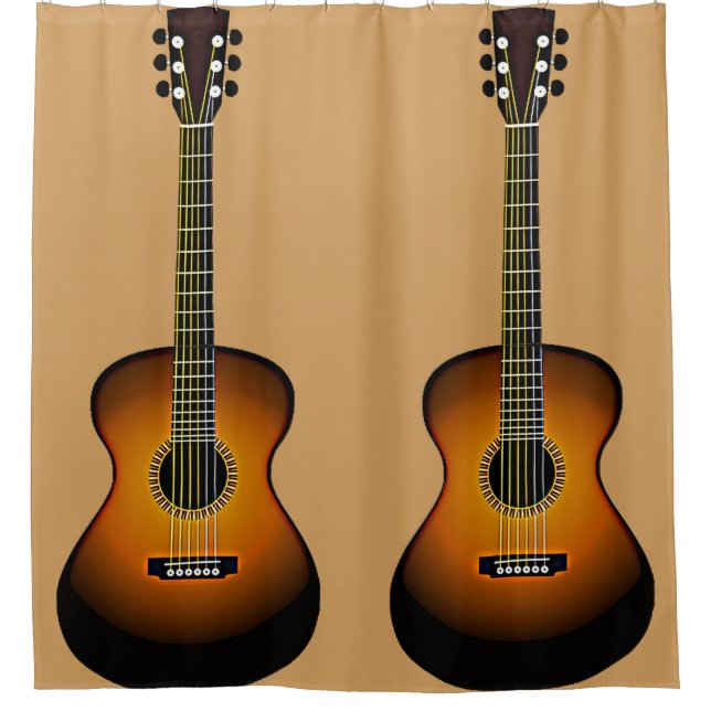 Acoustic Guitars Design Shower Curtain (Front)