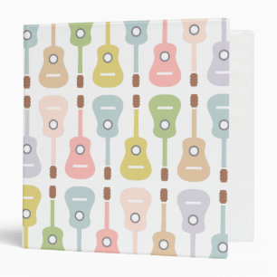 Acoustic Guitars in soft pastel Musician DJ Band 3 Ring Binder