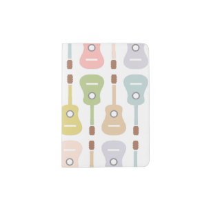 Acoustic Guitars in soft pastel Musician DJ Band Passport Holder