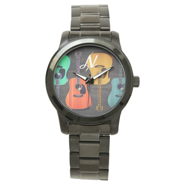 Acoustic Guitars Initial Template Music Watch (Front)