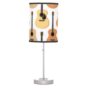 Acoustic Guitars Pattern Table Lamp