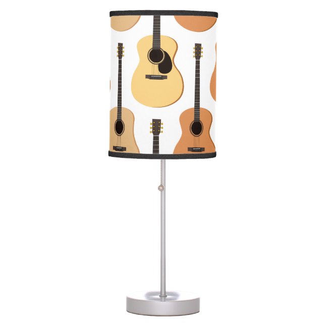 Acoustic Guitars Pattern Table Lamp (Front)