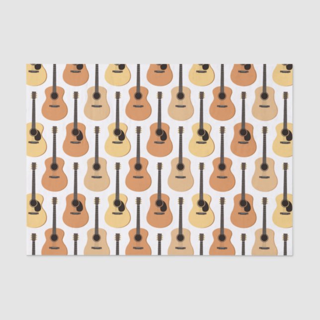 Acoustic Guitars Pattern Tissue Paper (Front)
