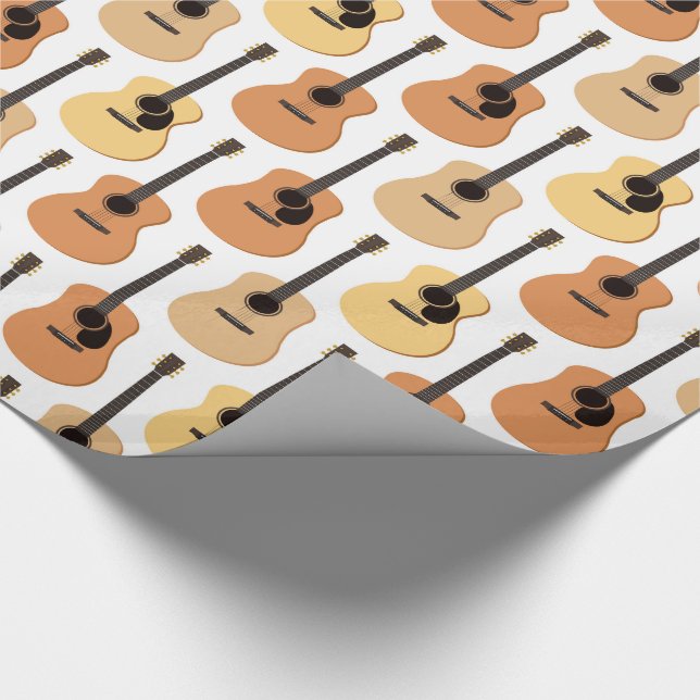 Acoustic Guitars Pattern Wrapping Paper (Corner)