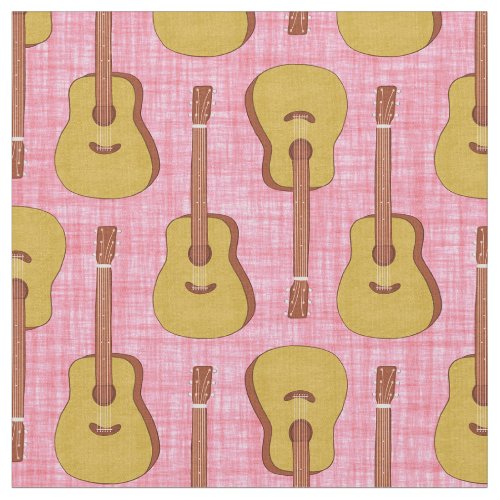 Acoustic Guitars Pink Texture Background Fabric