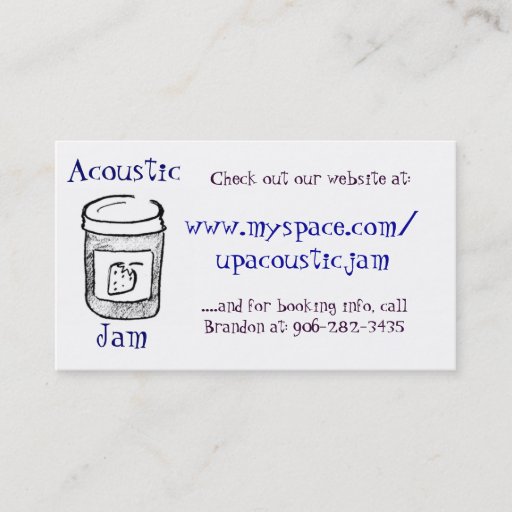 Customizable Acoustic Jam Buisness Cards Business Card