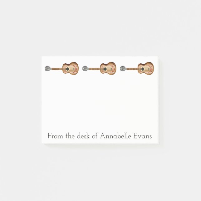 Acoustic Mexican Guitars Personalize Post-it Notes (Front)
