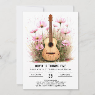 Acoustic Musician's Guitar Birthday Invitation