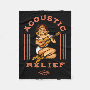 Acoustic Relief Cute Tropical Guitar Music Tattoo  Fleece Blanket