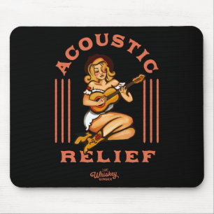 Acoustic Relief Cute Tropical Guitar Music Tattoo Mouse Pad