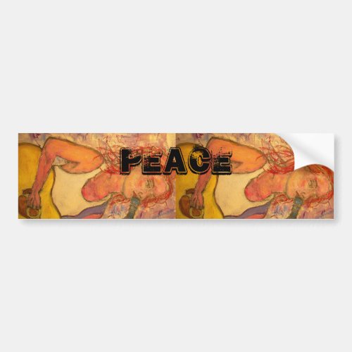 acoustic rock girl Peace Bumper Sticker