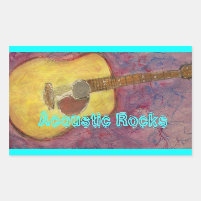 Acoustic Rocks Rectangular Sticker (Front)