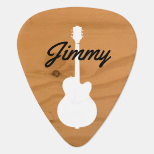 Acoustic Rustic Wood Guitar Calligraphy Name Pick