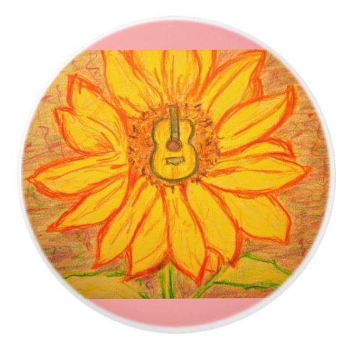 Acoustic Sunflower Ceramic Knob