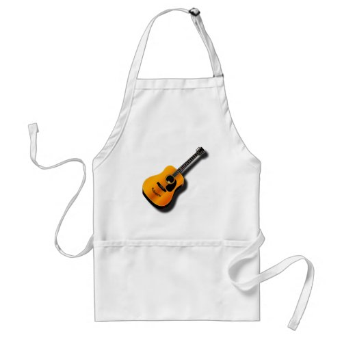 Acoustic Vintage Guitar With Musician Custom Name Adult Apron