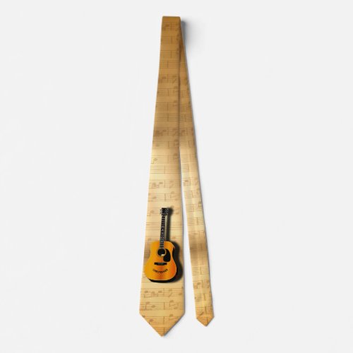 Acoustic Vintage Guitar With Musician Custom Name Tie