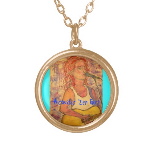 Acoustic Zen Girl Gold Plated Necklace