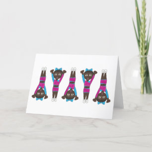 Acro Acrobatics Gymnast Tumbling Acrobat Dance Letterpress Thank You Card