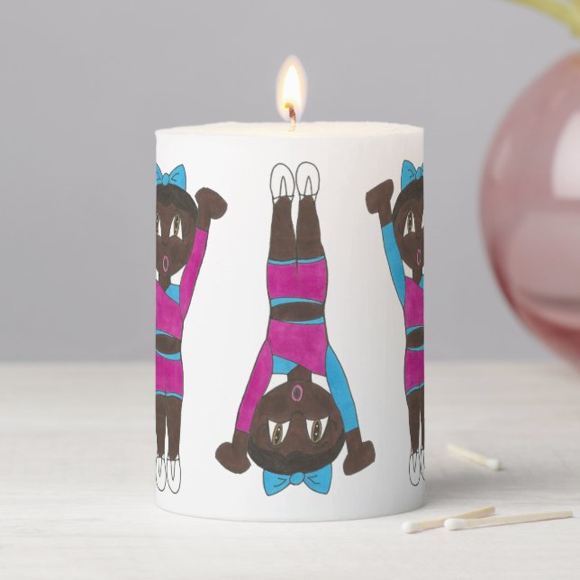 Acro Acrobatics Gymnast Tumbling Acrobat Dance Pillar Candle (In Situ)