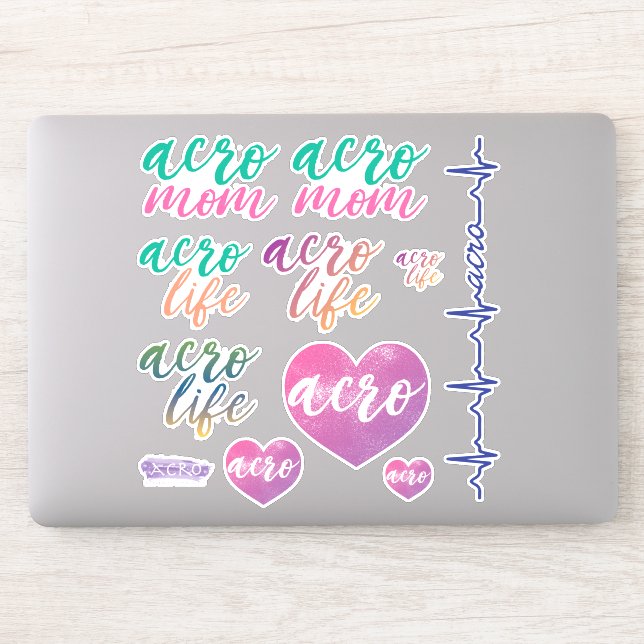 Acro Life and Acro Mom Vinyl Decal Stickers (Computer)