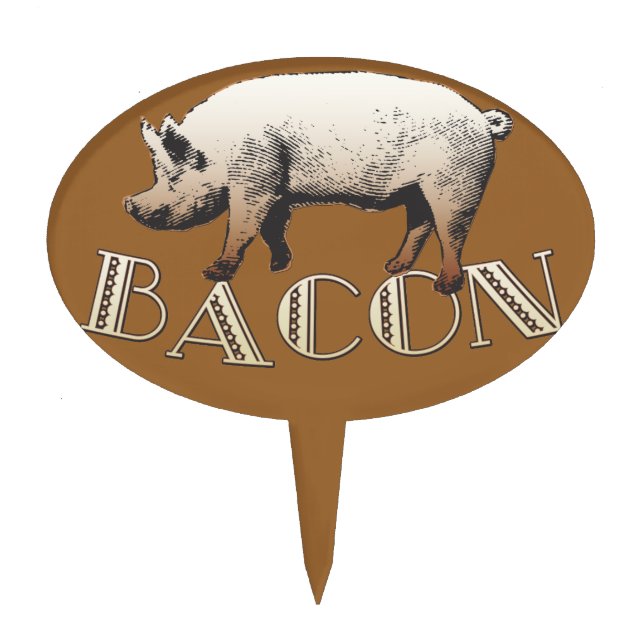 Acrobat BACON Pig Cake Topper (Front)