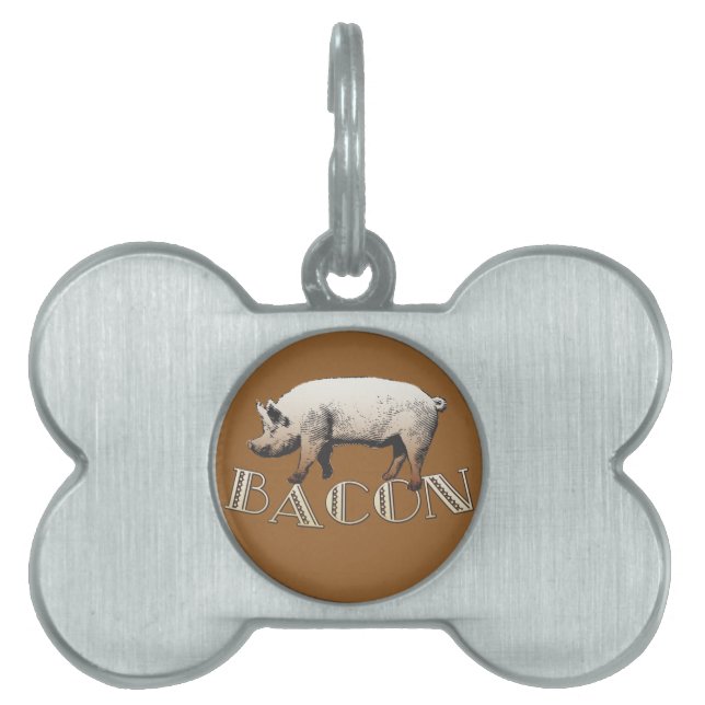 Acrobat BACON Pig Pet Name Tag (Front)