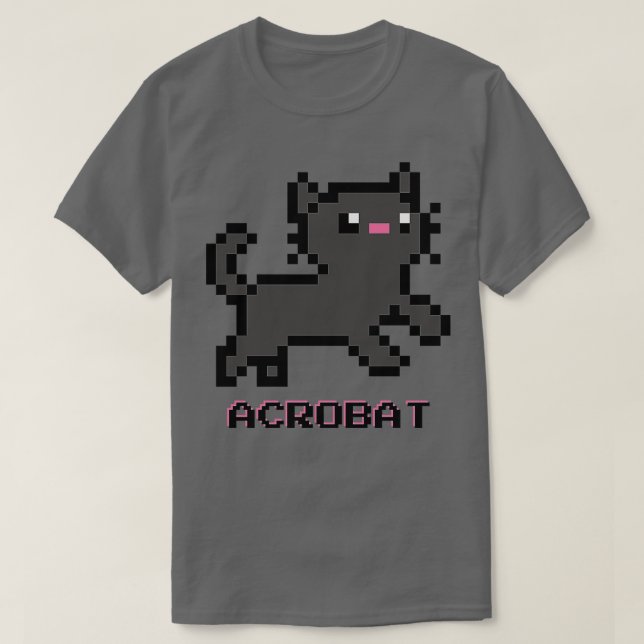 Acrobat Cat Dark Gray TShirt (Design Front)