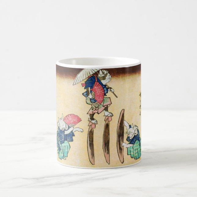 Acrobat Cat, Hiroshige, Ukiyo-e Coffee Mug (Center)