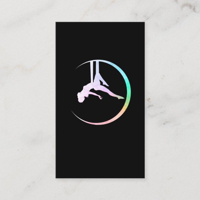 Acrobatic Aerialist Moon Aerial Artist Business Card (Front)