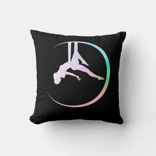 Acrobatic Aerialist Moon Aerial Artist Throw Pillow