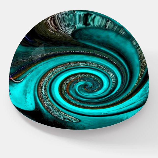 "Acrobatic Aquatics" Glass Dome Paperweight (Angled)