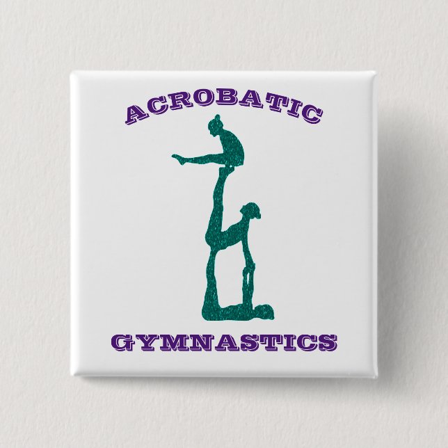 Acrobatic Gymnastics - Girls Acro Purple and Teal Button (Front)