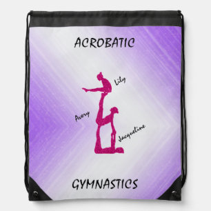 Acrobatic Gymnastics Gradient w/ Up To 3 Names  Drawstring Bag