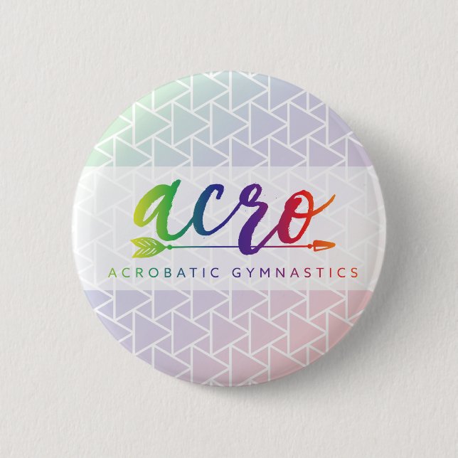 Acrobatic Gymnastics Rainbow Button (Front)
