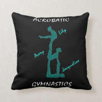 Acrobatic Gymnastics Throw Pillow w/ up to 3 Names