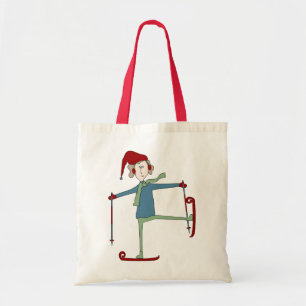 Acrobatic Skier Holiday Tote Bag