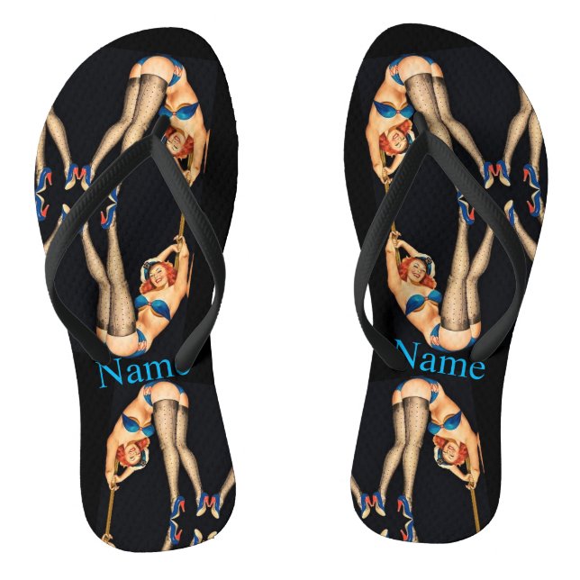 Acrobatic Vintage Pinups Thunder_Cove  Flip Flops (Footbed)