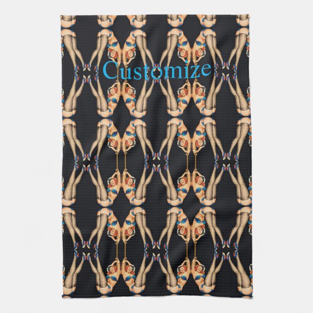 Acrobatic Vintage Pinups Thunder_Cove   Kitchen Towel (Vertical)