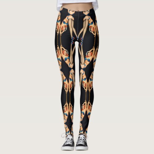 Acrobatic Vintage Pinups Thunder_Cove Leggings