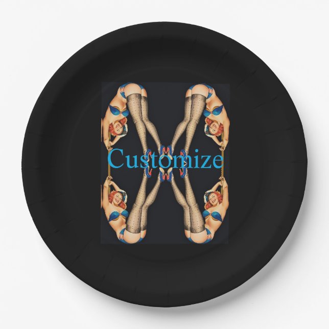 Acrobatic Vintage Pinups Thunder_Cove   Paper Plates (Front)